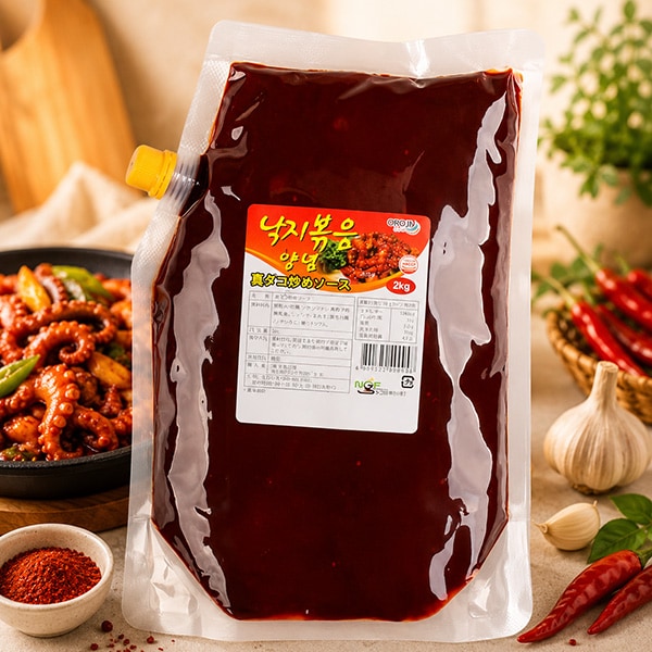 【ニューグリーン】タコ炒めソース 2kg / ナクチポックム 甘辛炒め 業務用 本場韓国の味