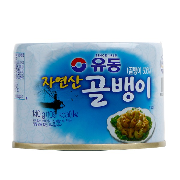 [ユドン]つぶ貝缶詰(自然産)140g/天然　韓国食品　韓国食材