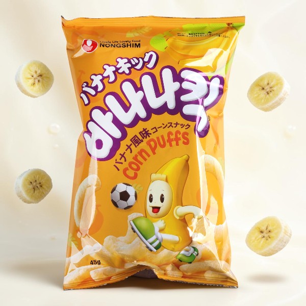 [農心] バナナキック 45g / 韓国お菓子　韓国食品　ふわサク食感 バナナ味