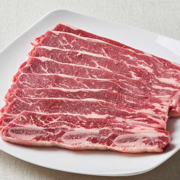 [凍] 骨付き LAカルビ スライス 1kg /牛カルビ 骨付きカルビ 焼肉 BBQ 韓国料理 
