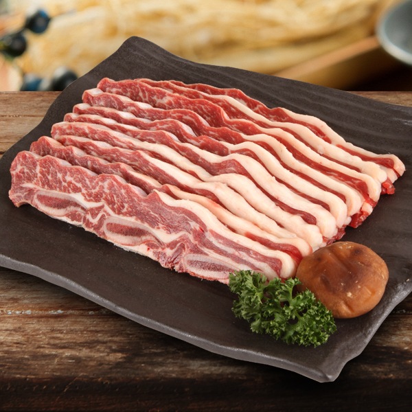 [凍] 骨付き LAカルビ スライス 1kg /牛カルビ 骨付きカルビ 焼肉 BBQ 韓国料理 