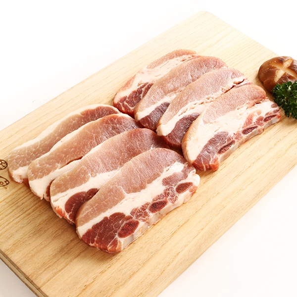 [凍]豚カルビスライス（骨付き) 約1kg / 焼肉