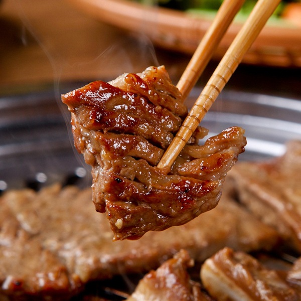 [凍]豚カルビスライス（骨付き) 約1kg / 焼肉