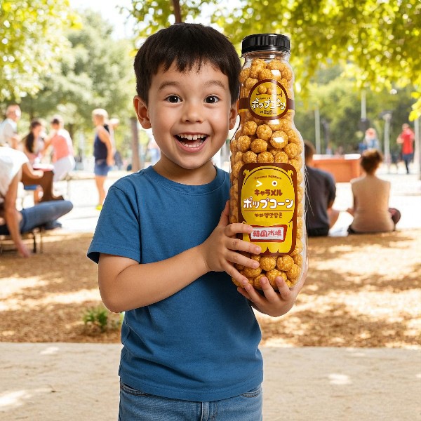 韓国市場] 大容量 キャラメル ポップコーン 260g / ボトル入り 映画館