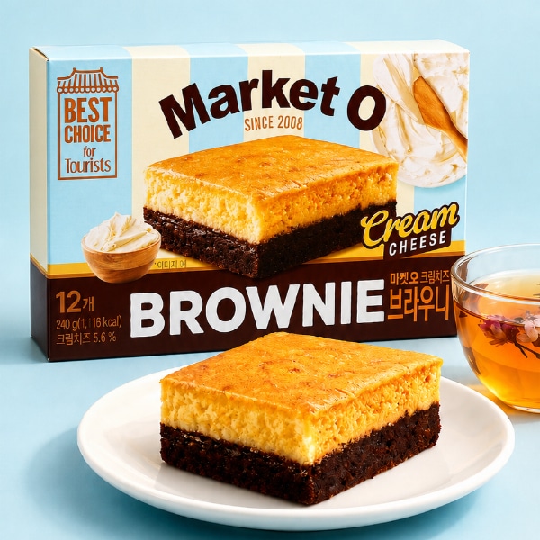 [Market O] リアルブラウニー クリームチーズ 240g｜濃厚チョコ×まろやかクリームチーズ 韓国お菓子