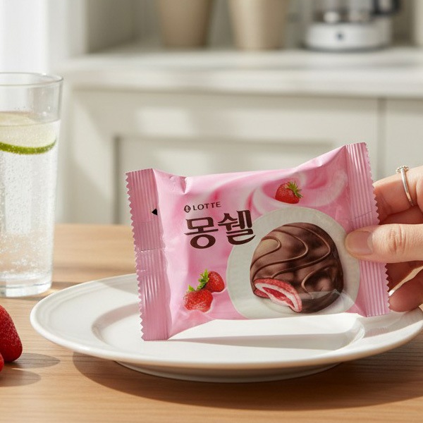 [ロッテ] モンセル クリーム ケーキ イチゴ味 408g / 韓国お菓子 いちご 韓国人気スイーツ 韓国ケーキスナック