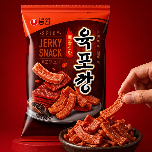 [農心] ユッポカン スパイシー 55g｜ピリ辛ビーフジャーキー風味 韓国スナック