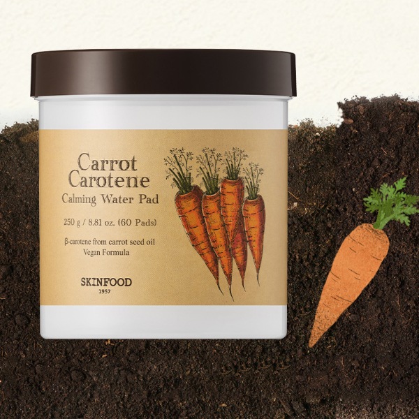 SKINFOOD] キャロット カロテン カーミングウォーター パッド 250g/60