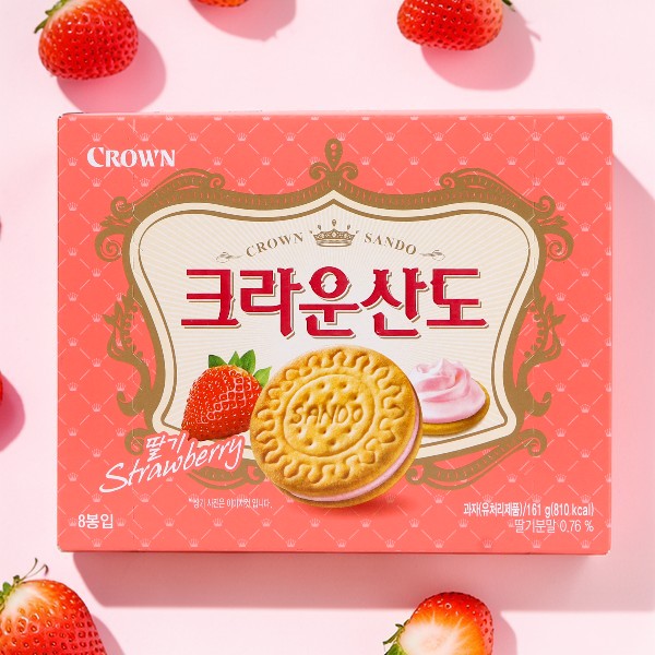 [クラウン]  クラウンサンド イチゴ味 161g / 韓国お菓子 