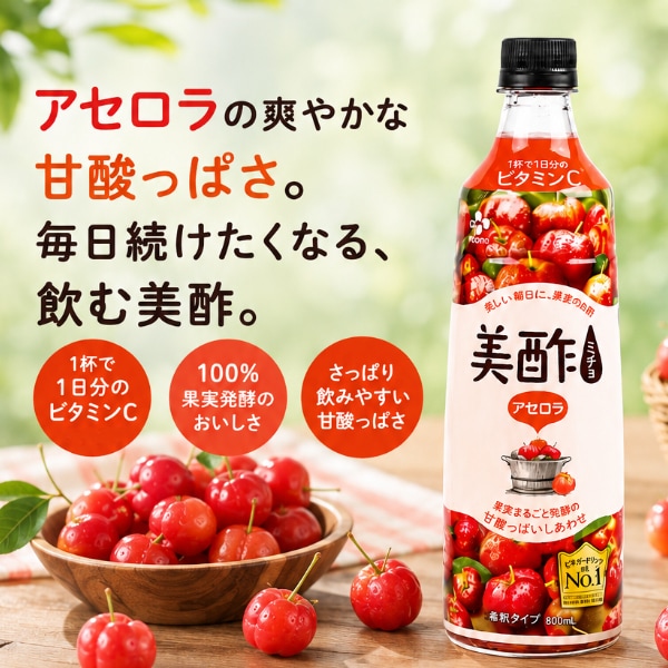 [CJ]プチジェル美酢 ミチョ アセロラ味 800ml ダイエット酢 健康酢 酢飲料 飲むお酢 健康飲料 韓国飲み物
