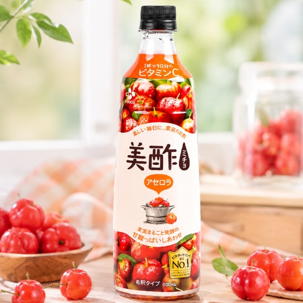 CJ]プチジェル美酢 ミチョ アセロラ味 800ml ダイエット酢 健康酢 酢