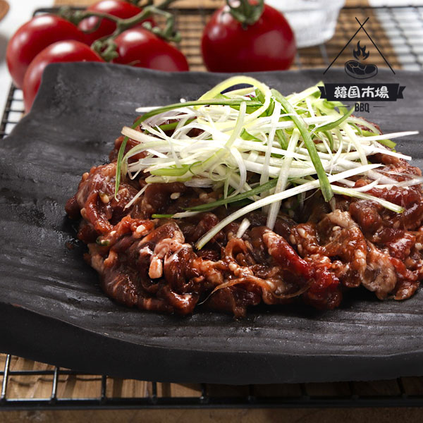 [凍]ヤンニョム (味付け) 牛プルコギ（白髪ネギ入り 400g / キャンプのBBQ用 韓国料理 焼肉