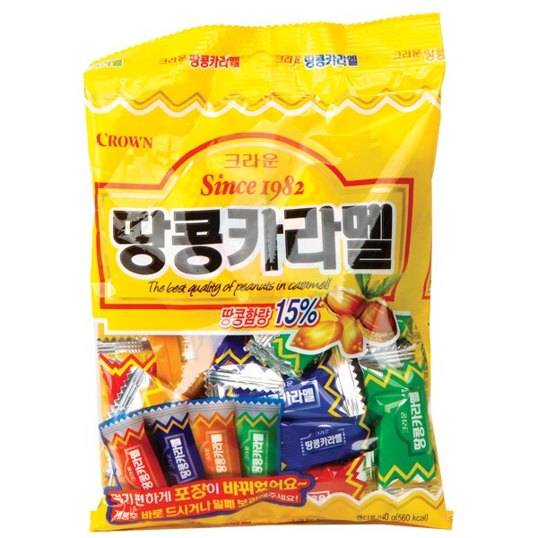 ［CROWN］ピーナッツキャラメル120g/タンコンキャラメル 韓国お菓子 韓国食品 スナック