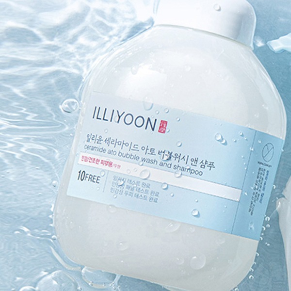 [ILLIYOON] セラミド アト バブルウォッシュ＆シャンプー 400ml / 全身＆髪用ウォッシュ 弱酸性バブル