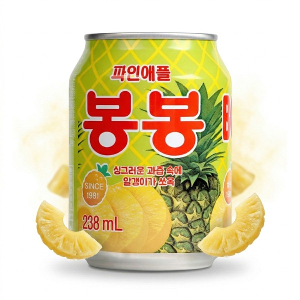 ヘテ] パイナップル ボンボンジュース (缶) 238ml / ボンボン 韓国