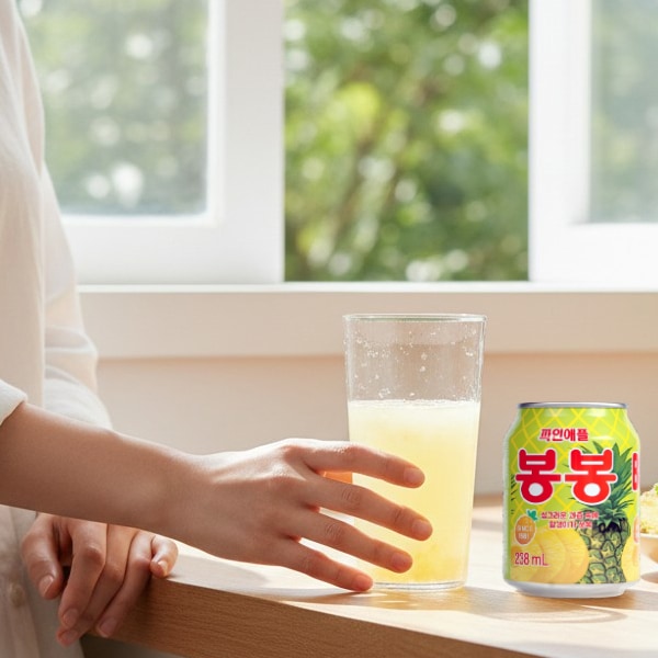 ヘテ] パイナップル ボンボンジュース (缶) 238ml / ボンボン 韓国