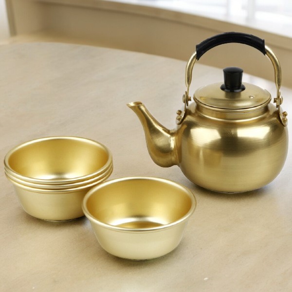 [酒器]やかんセット1L用（やかん1個+コップ4個） マッコリ用やかんセット