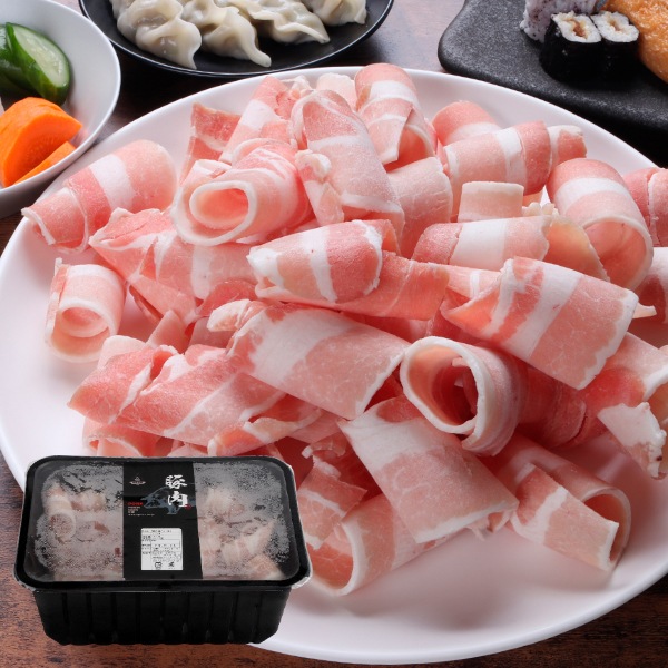 [凍] 豚バラ 薄切り 丸形 2mm 約500g / 薄切り ロール 旨み極上 ジューシー しゃぶしゃぶ 焼肉用