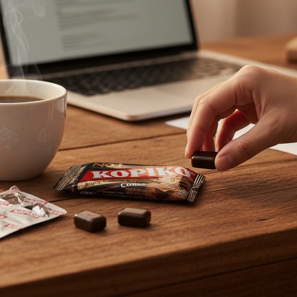 [KOPIKO] コーヒーキャンディ (ブリスターパック) 32g  /  一粒でコーヒー気分 濃厚コーヒー飴