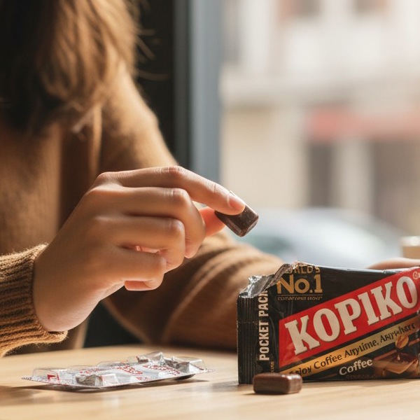 [KOPIKO] コーヒーキャンディ (ブリスターパック) 32g  /  一粒でコーヒー気分 濃厚コーヒー飴