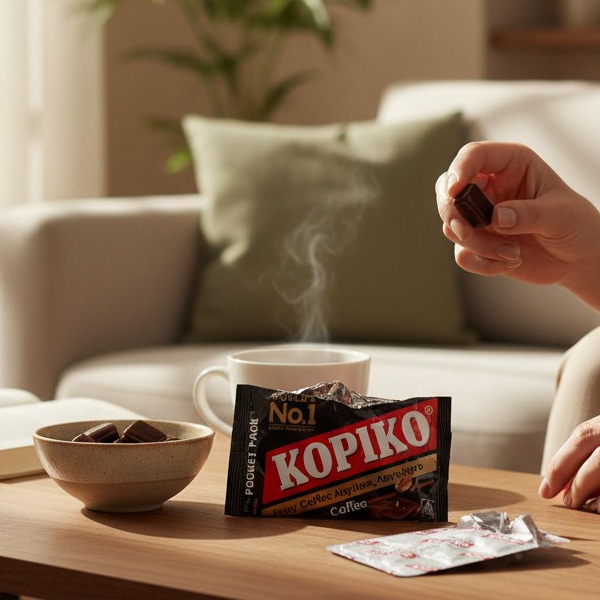 [KOPIKO] コーヒーキャンディ (ブリスターパック) 32g  /  一粒でコーヒー気分 濃厚コーヒー飴