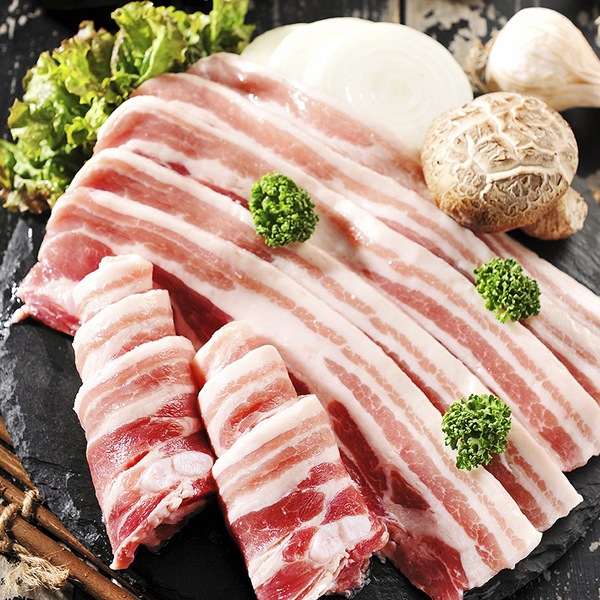 [冷] 本格 サムギョプサル 豚バラスライス 約1kg 厚さ8mm 