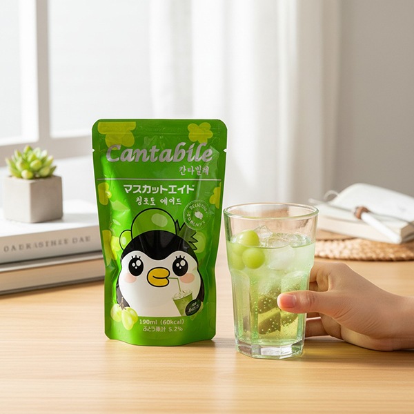 [カンターピレ] マスカットエイド 190ml / 韓国ドリンク 爽やかグリーングレープドリンク パウチ飲料　