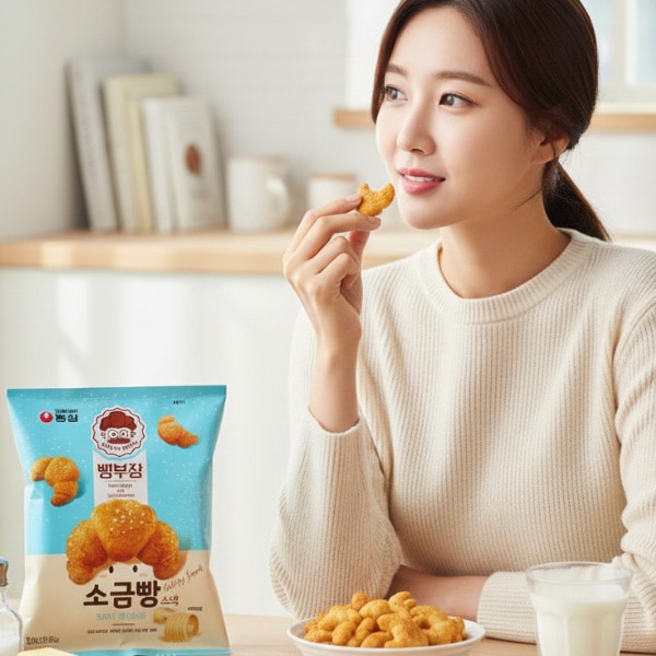 [農心] パン部長の塩パン 55g  /  韓国お菓子 サクサク 甘じょっぱい 人気スナック