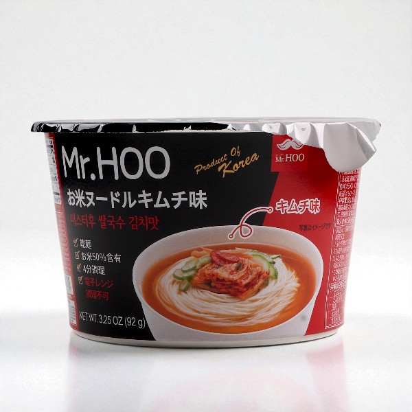 [Mr.Hoo] お米ヌードル キムチ味 92g / 旨辛スープがクセになる