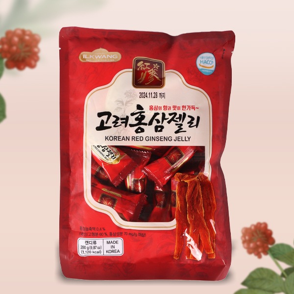 ILKWANG］紅参(ホンサム)ゼリー280g/韓国ゼリー 韓国食品 韓国