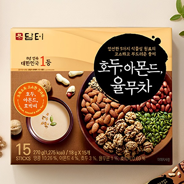 [ダムト] クルミ アーモンド 松の実 ハトムギ ユルム茶 18gx15包入 / 伝統茶 健康茶 韓国お茶 朝食 1食置き換え 1食おきかえ 健康飲料 韓国飲み物 韓国食品