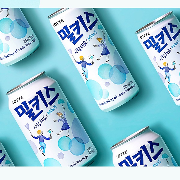 [ロッテ]ミルキス250ml(缶)/韓国飲料　乳性炭酸飲料