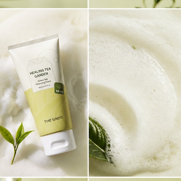 [the saem] ザセム ヒーリングティーガーデン グリーンティー クレンジングフォーム 150ml / 韓国コスメ 洗顔料 すっきり しっとり 毎日洗顔
