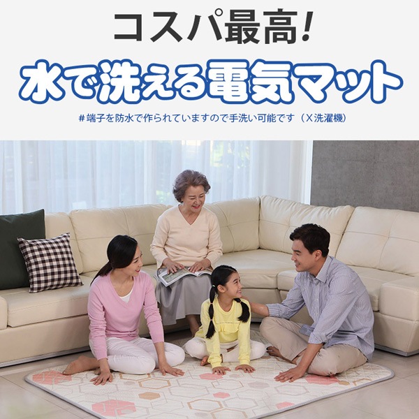 「日月」ナノクリーンウオッシャブル電気マット・ダブルサイズ
