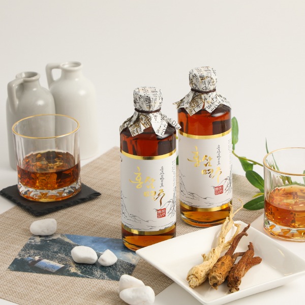 [Hongsamsool]紅参名酒375ml Alc.14％ 