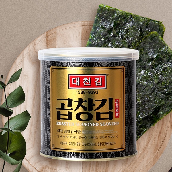 [大川］コプチャン 味付け 海苔 1缶 / 厚切り 香ばし 韓国のり