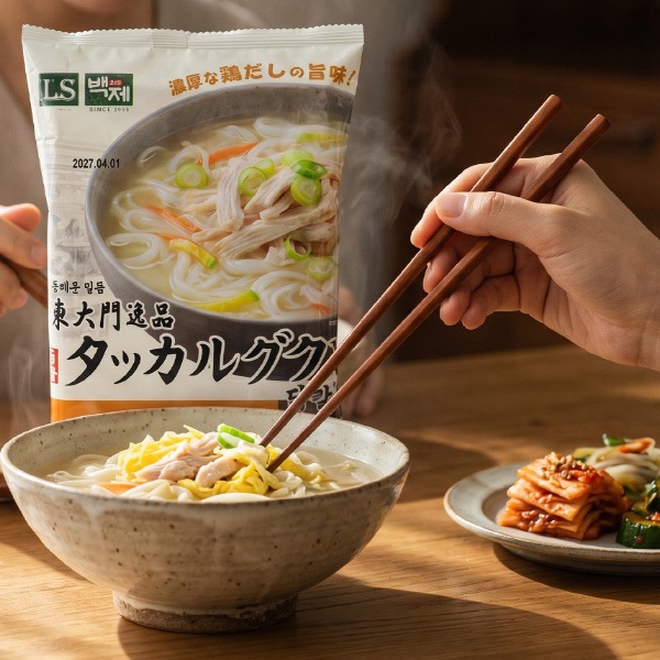 白斎] タックカルグクス 192g・1人前 / 韓国伝統 鶏だしカルグクス