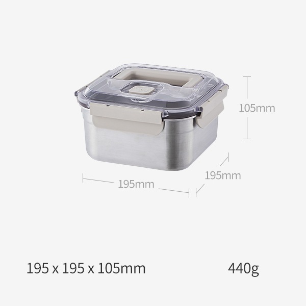 [LocknLock]呼吸するステンレスキムチ容器2.4L/ロックアンドロック キムチタッパー 食品保存容器 ステンレスキムチ保存容器