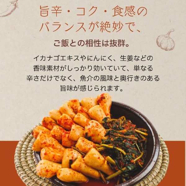 [冷] 韓国市場 チョンガッキムチ 500g / チョンガキムチ