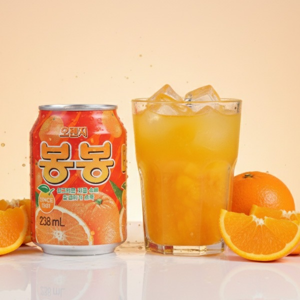 [ヘテ] オレンジ ボンボンジュース (缶) 238ml / ボンボン 韓国飲み物 ドリンク