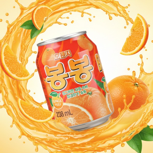 [ヘテ] オレンジ ボンボンジュース (缶) 238ml / ボンボン 韓国飲み物 ドリンク