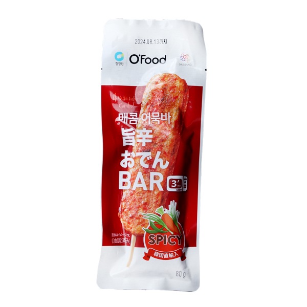 [凍]O'Food 旨辛おでんバー80g/冷凍食品 辛さ 串オムグ さつま揚げ 魚 加工食品 おでん 加工食品 韓国食材 唐辛子