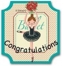 Congratulations（Ballerina）　すたんぷステッカー　Ｍサイズ