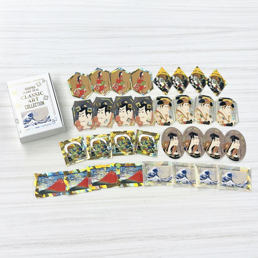 クラシックアートコレクション きらぴかフレークシール 葛飾北斎/東洲斎写楽/俵屋宗達/菱川師宣
