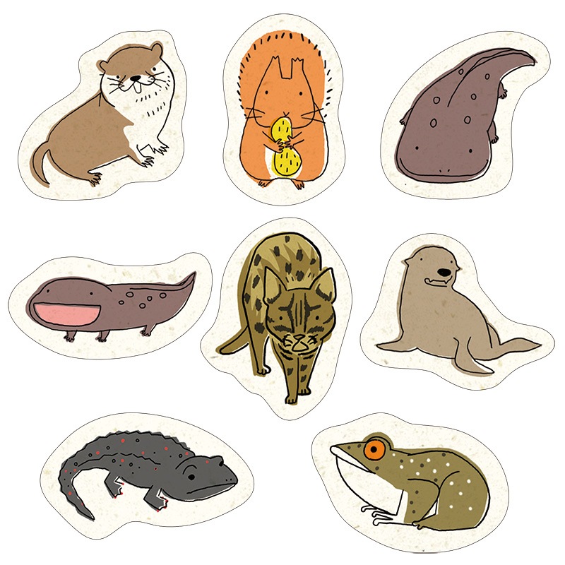 日本の絶滅危惧種 バナナペーパーフレークシール