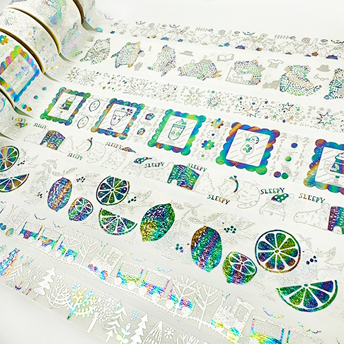 きらぴかマスキングテープ 星アカリ 27mm幅 ケセラセラ 2色箔