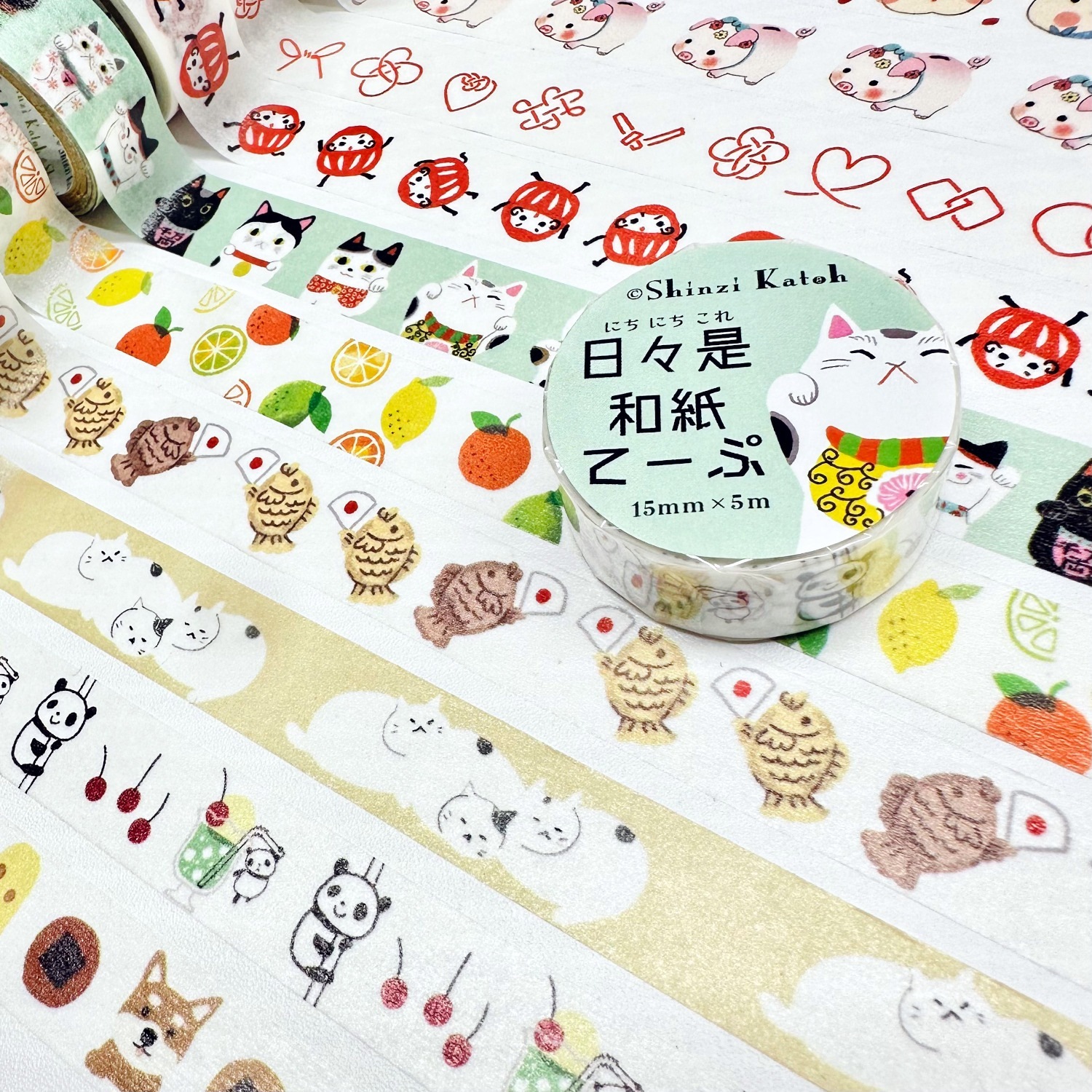 日々是和紙てーぷ 柴犬とお煎餅