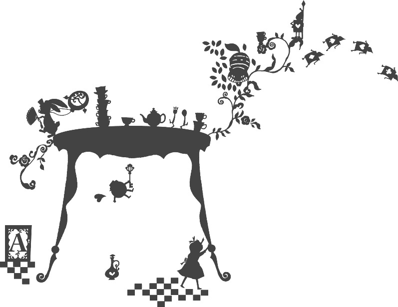 Alice　Wall art（Largeサイズ)グレー