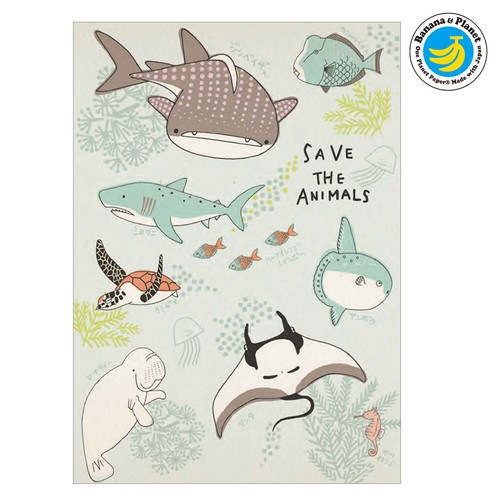 絶滅危惧種 バナナペーパーポストカード 水の絶滅危惧種