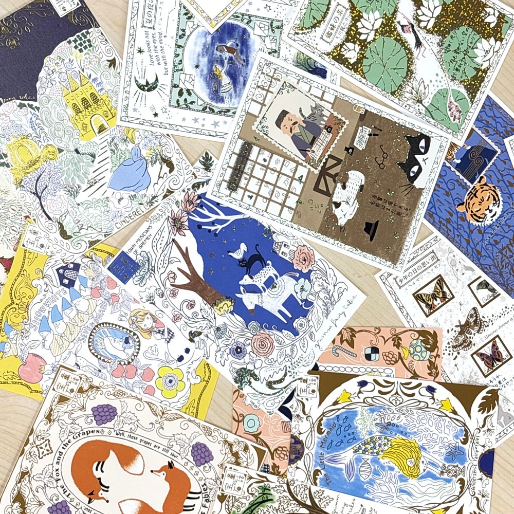 童話の宝石 きらぴかポストカード  狐と葡萄